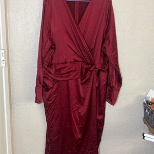 Lane Bryant 22/24 Elegant Burgundy Wrap Dress